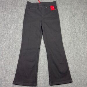 SPANX Kick Flare Jeans M Black Denim Stretch High Rise Pull On Casual Minimalist